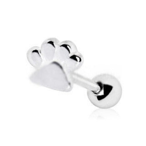 316L Stainless Steel Puppy Paw Print Cartilage Earring by Fashion Hut Jewelry