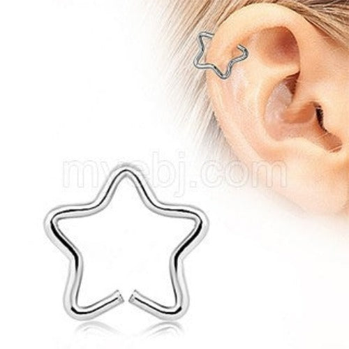 316L Stainless Steel Star Shaped Cartilage Earring by Fashion Hut Jewelry