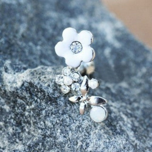 316L Stainless Steel Art of Brilliance Flower Field Cartilage Earring by Fashion Hut Jewelry