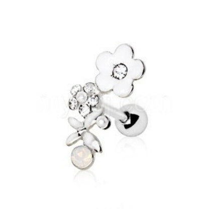 316L Stainless Steel Art of Brilliance Flower Field Cartilage Earring by Fashion Hut Jewelry