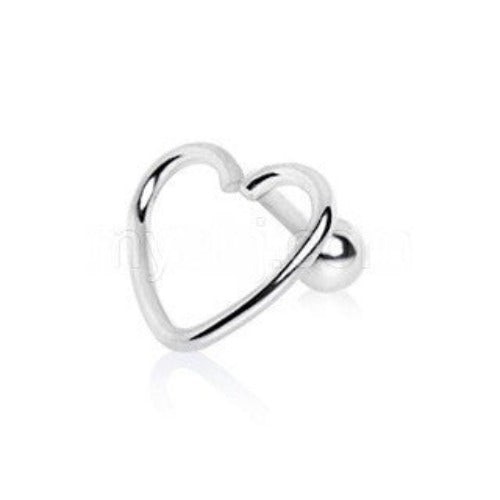 316L Stainless Steel Love Struck Heart Cartilage Earring by Fashion Hut Jewelry