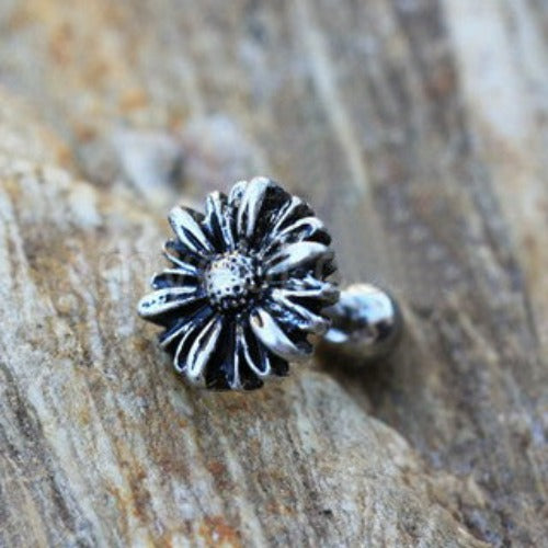 316L Stainless Steel Aster Flower Cartilage Earring by Fashion Hut Jewelry