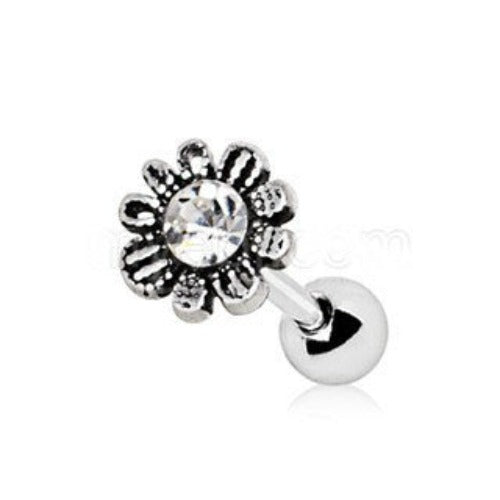 316L Stainless Steel Avant Garde Daily Flower Cartilage Earring by Fashion Hut Jewelry