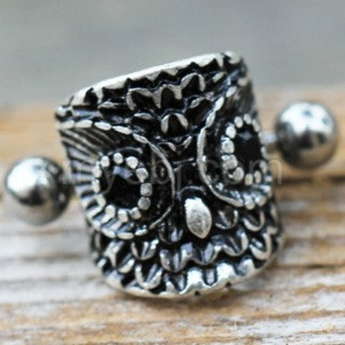 316L Stainless Steel Forest Owl Cartilage Cuff Earring by Fashion Hut Jewelry