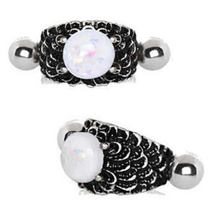 316L Stainless Steel Dragon's Orb Cartilage Cuff Earring by Fashion Hut Jewelry