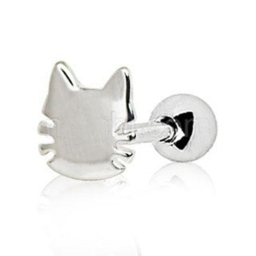 316L Stainless Steel Cat Cartilage Earring by Fashion Hut Jewelry