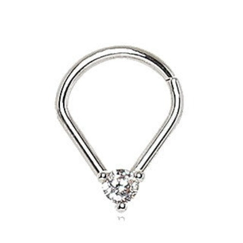 316L Stainless Steel Jeweled Teardrop Shaped Seamless Ring by Fashion Hut Jewelry