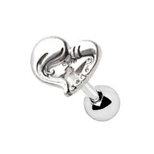 316L Stainless Steel Mother Daughter Heart Cartilage Earring by Fashion Hut Jewelry