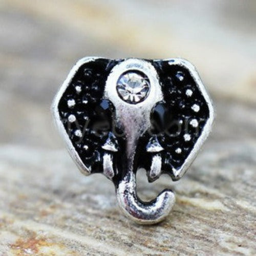 316L Stainless Steel Jeweled Elephant Cartilage Earring by Fashion Hut Jewelry