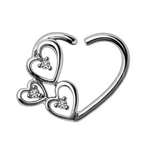 316L Stainless Steel Love in the Air Heart Cartilage Earring by Fashion Hut Jewelry