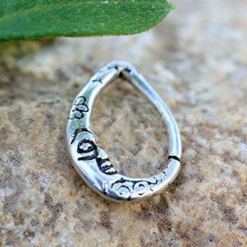 316L Stainless Steel Crescent Moon Teardrop Seamless Ring by Fashion Hut Jewelry