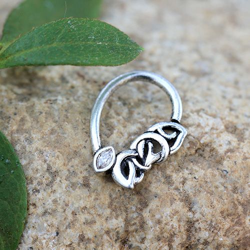 316L Stainless Steel Chained Teardrop Seamless Ring by Fashion Hut Jewelry