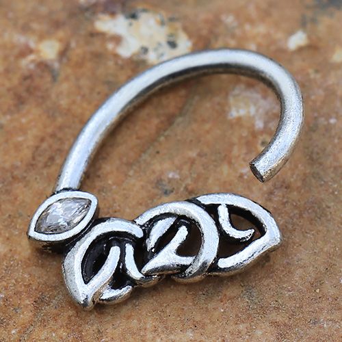 316L Stainless Steel Chained Teardrop Seamless Ring by Fashion Hut Jewelry