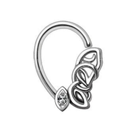 316L Stainless Steel Chained Teardrop Seamless Ring by Fashion Hut Jewelry