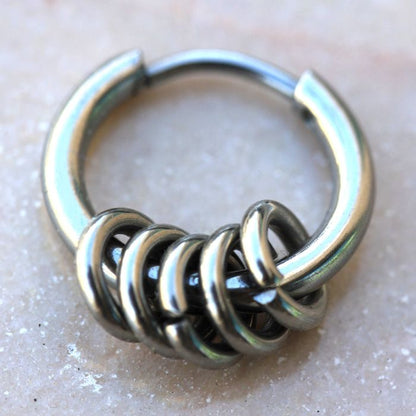 316L Stainless Steel Multi Ring Circular Clicker Ring by Fashion Hut Jewelry