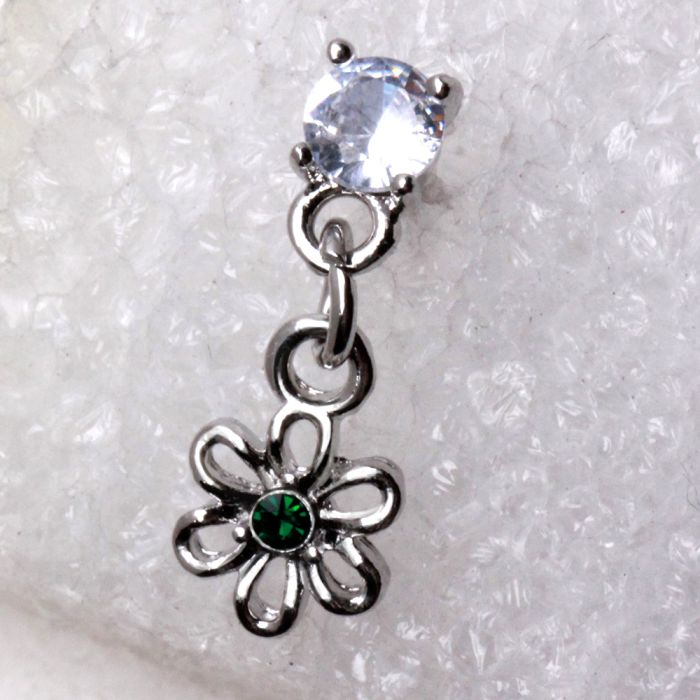 316L Stainless Steel Cartilage Earring with Flower Dangle by Fashion Hut Jewelry