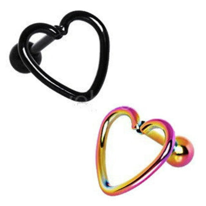 PVD Plated Love Struck Heart Cartilage Earring by Fashion Hut Jewelry