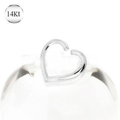 14Kt White Gold Heart Shaped Cartilage Earring by Fashion Hut Jewelry