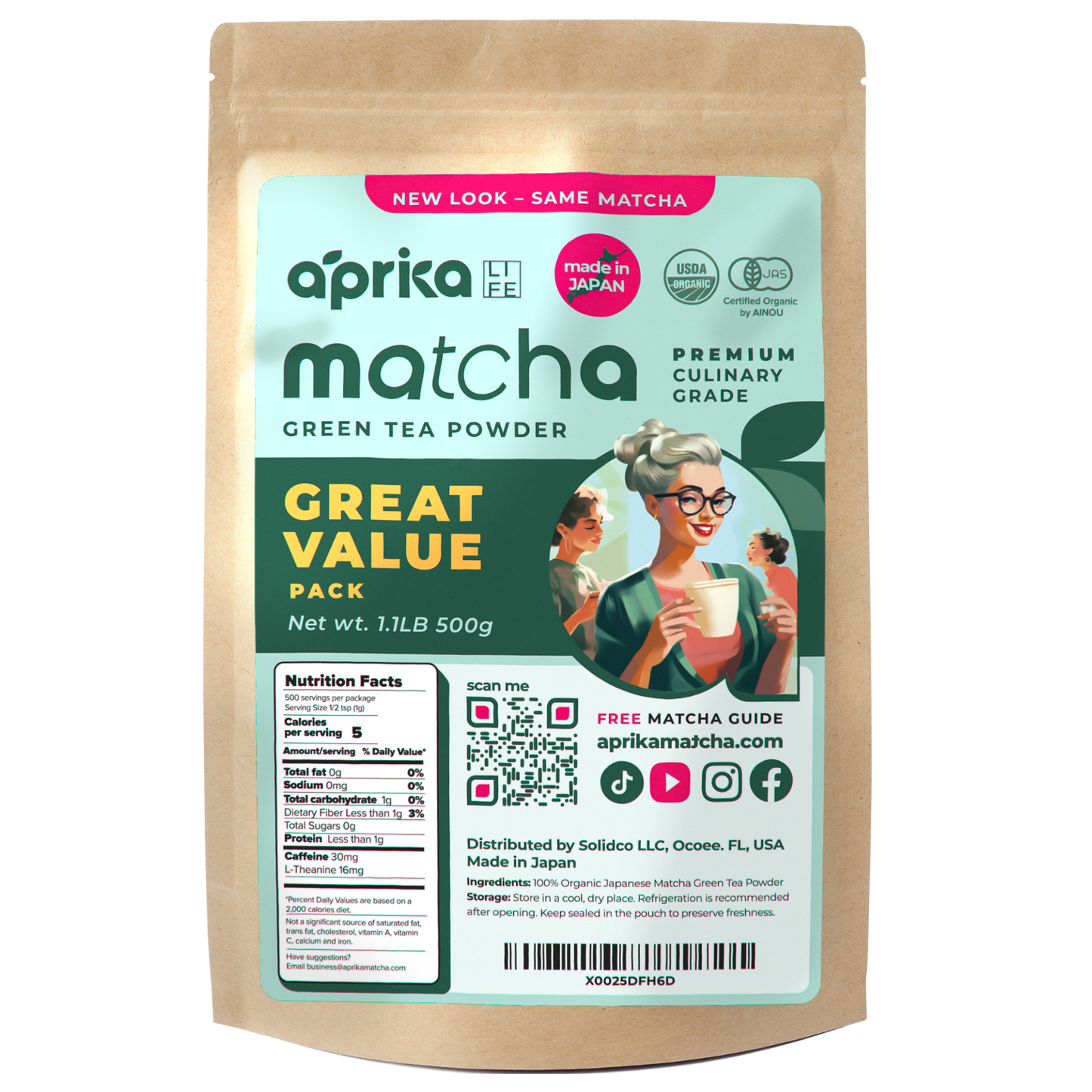 Organic Japanese Matcha Green Tea Powder by Aprika Life