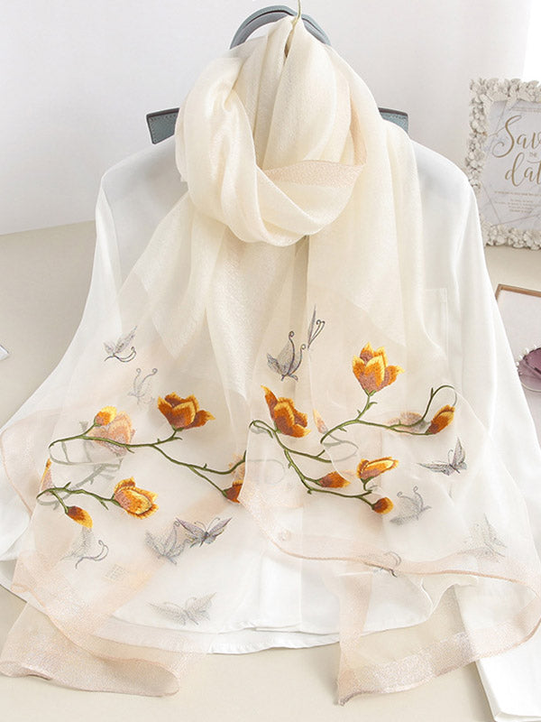 Original Embroidered Split-Joint Shawl&Scarf by migunica