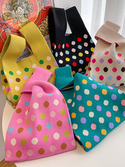 Multi-Colored Polka Dot Bags Handbags by migunica