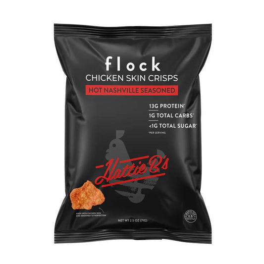FLOCK - 'Hattie B's' Hot Nashville Seasoned Chicken Skin Crisps (2.5OZ) by The Epicurean Trader