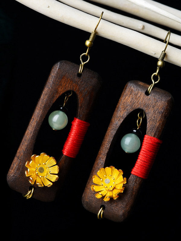 Original Geometry Split-Joint Wooden Earrings Accessories by migunica