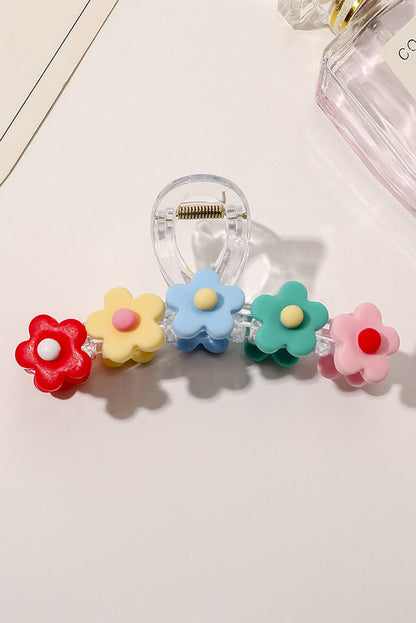 Multicolour Flowers Cute Hair Claw Clip by Threaded Pear