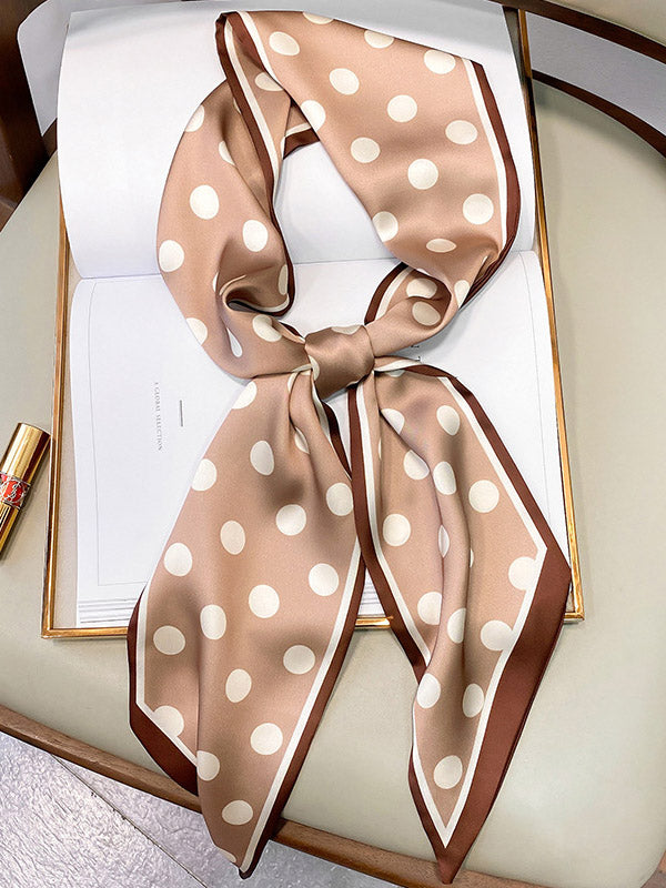 Vintage Polka-Dot Printed Hair Band& Silk Scarf by migunica