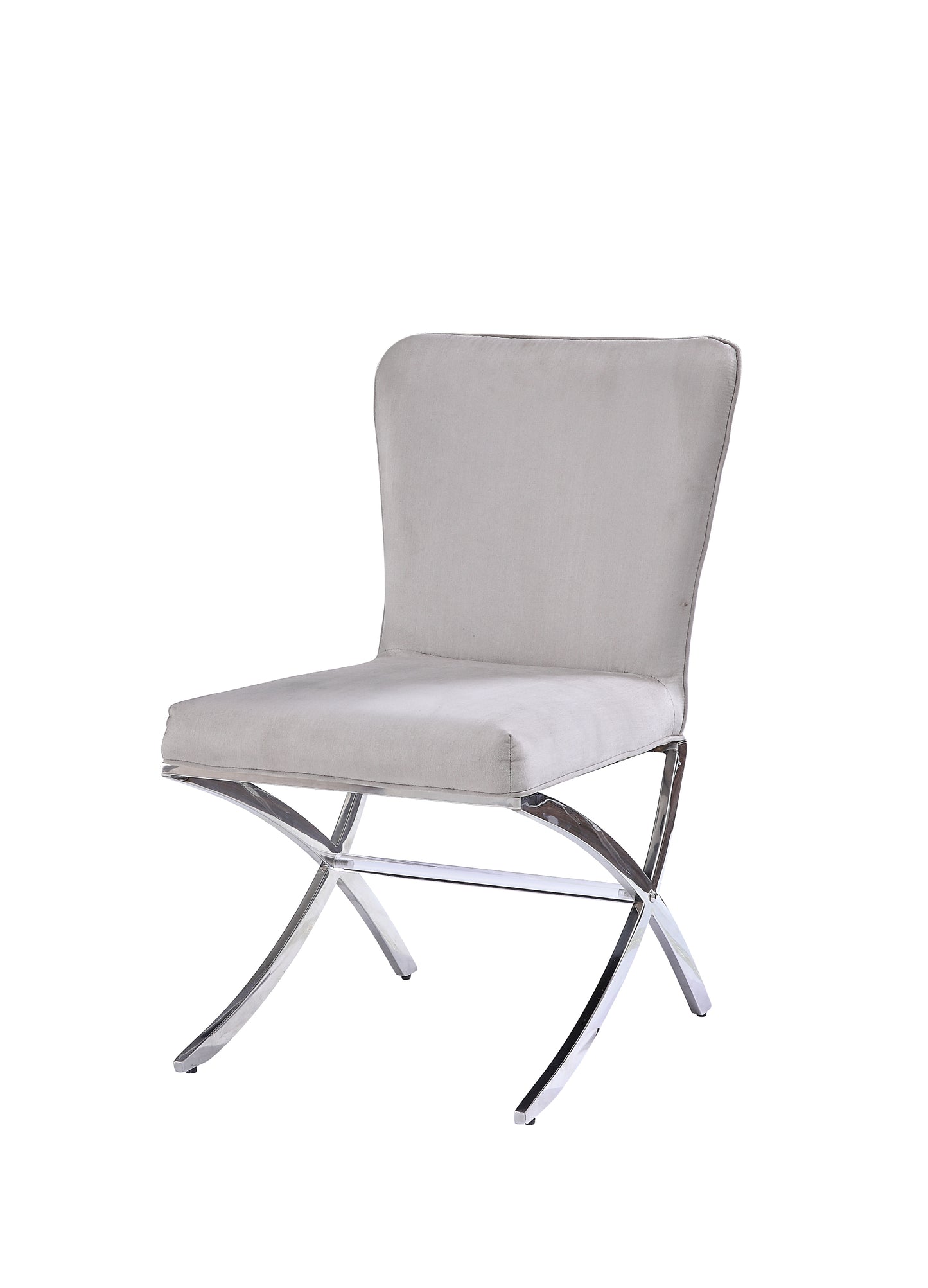 ACME Daire Side Chair (Set-2) in Velvet & Chrome 71182