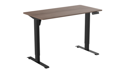 Height Adjustable Electric Standing Desk, 47 x 24 Inches Sit Stand up Desk, Home Office Desk with Whole-Piece Desktop, Walnut table top/Black Frame