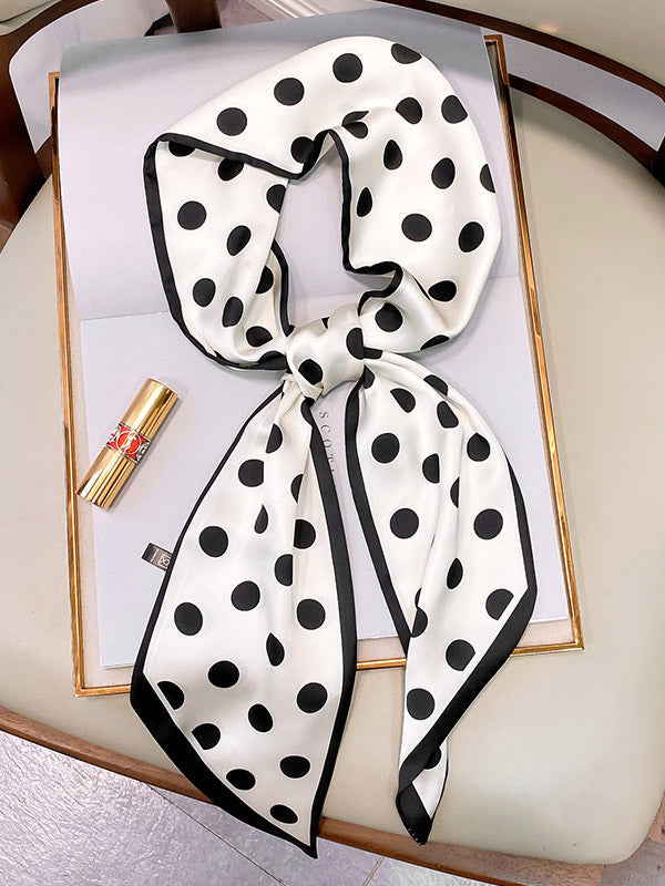 Vintage Polka-Dot Printed Hair Band& Silk Scarf by migunica