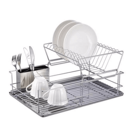 Better Chef 22" 2-Tier 4-Piece Chrome Classic Dish Rack by Jupiter Gear Home