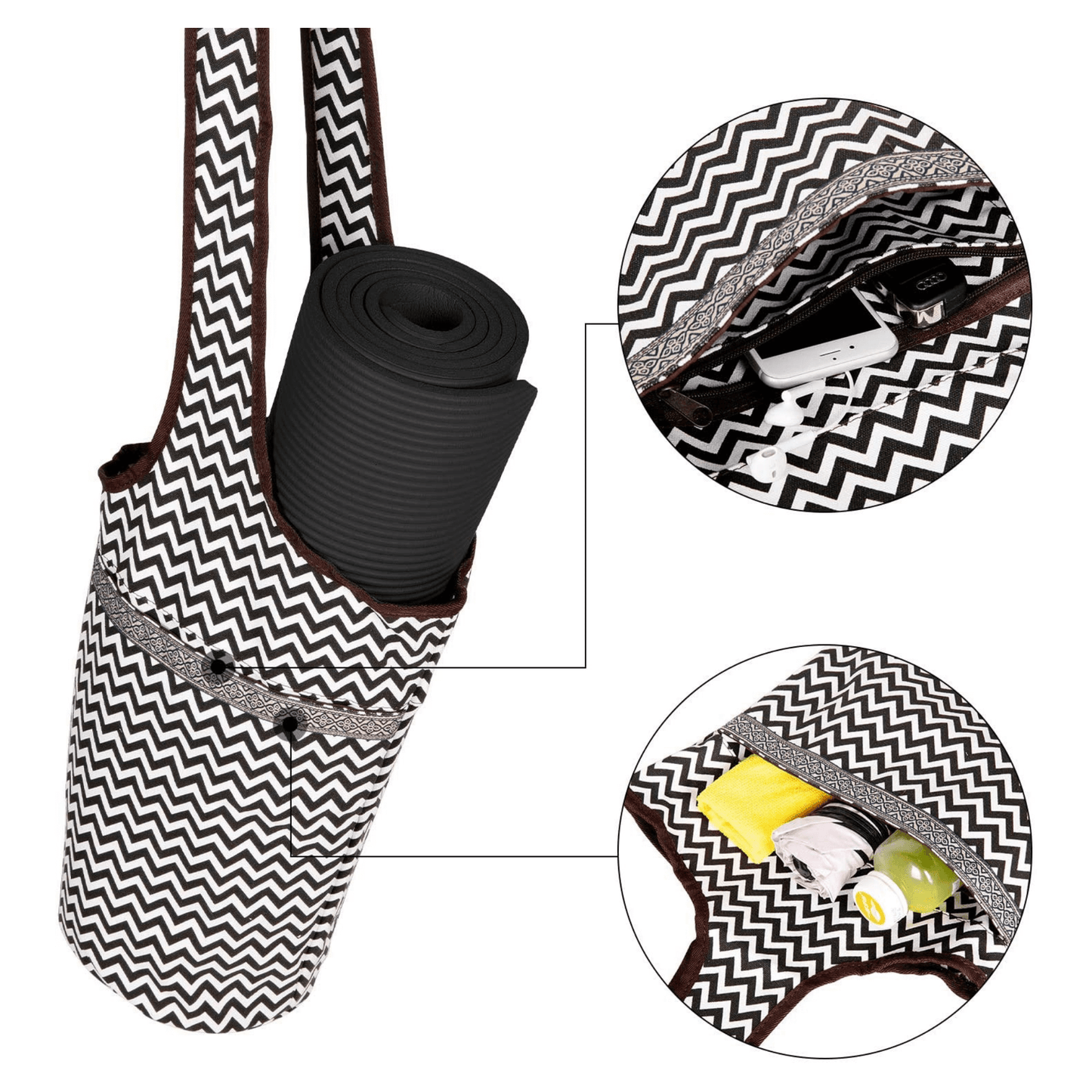 Yoga Mat Carrying Tote Bag with Large Pockets by Jupiter Gear