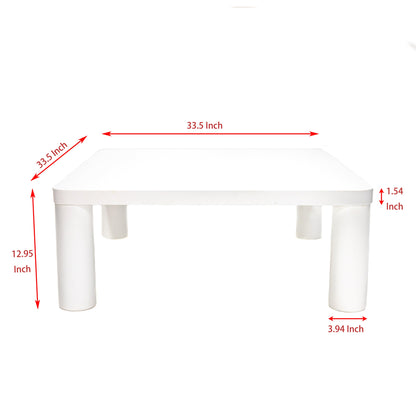 Modern Minimalist Cream White Coffee Table by Blak Hom