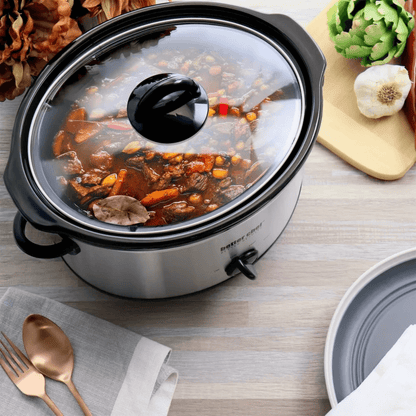 Better Chef 4-Quart Oval Slow Cooker in Brushed Stainless Steel by Jupiter Gear Home