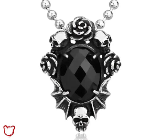 "Dahlia Skull Rose Necklace" by The Cursed Closet