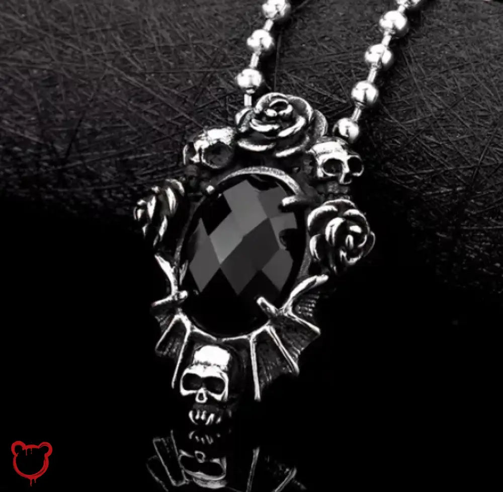 "Dahlia Skull Rose Necklace" by The Cursed Closet