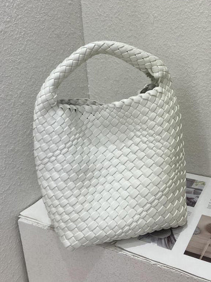 Solid Color Woven Bags Handbags by migunica