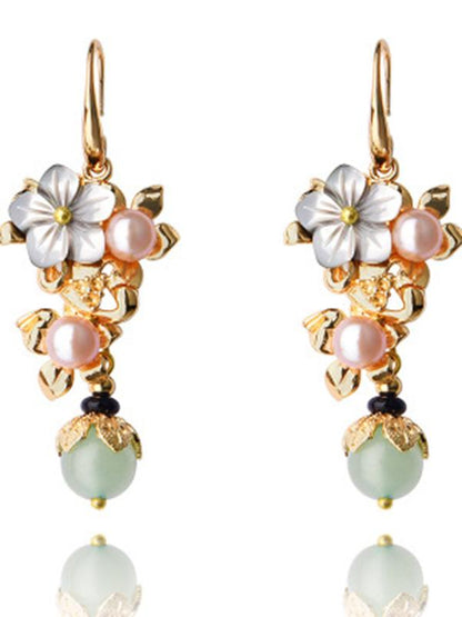 Original Flower Pearl Earrings by migunica