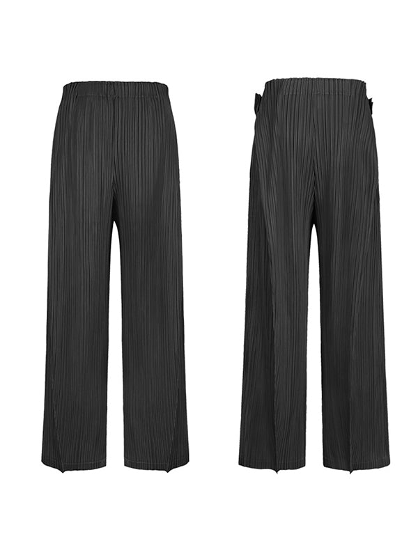 Urban Loose Pleated Wide Leg Elasticity Harem Pants by migunica