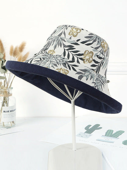 Original Solid&Printing Reversible Foldable Sun-Protection Bucket Hat by migunica