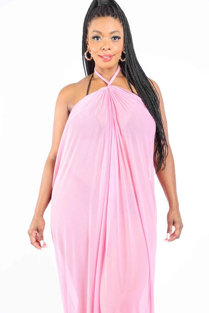 Haltered Front Slit Maxi Coverup