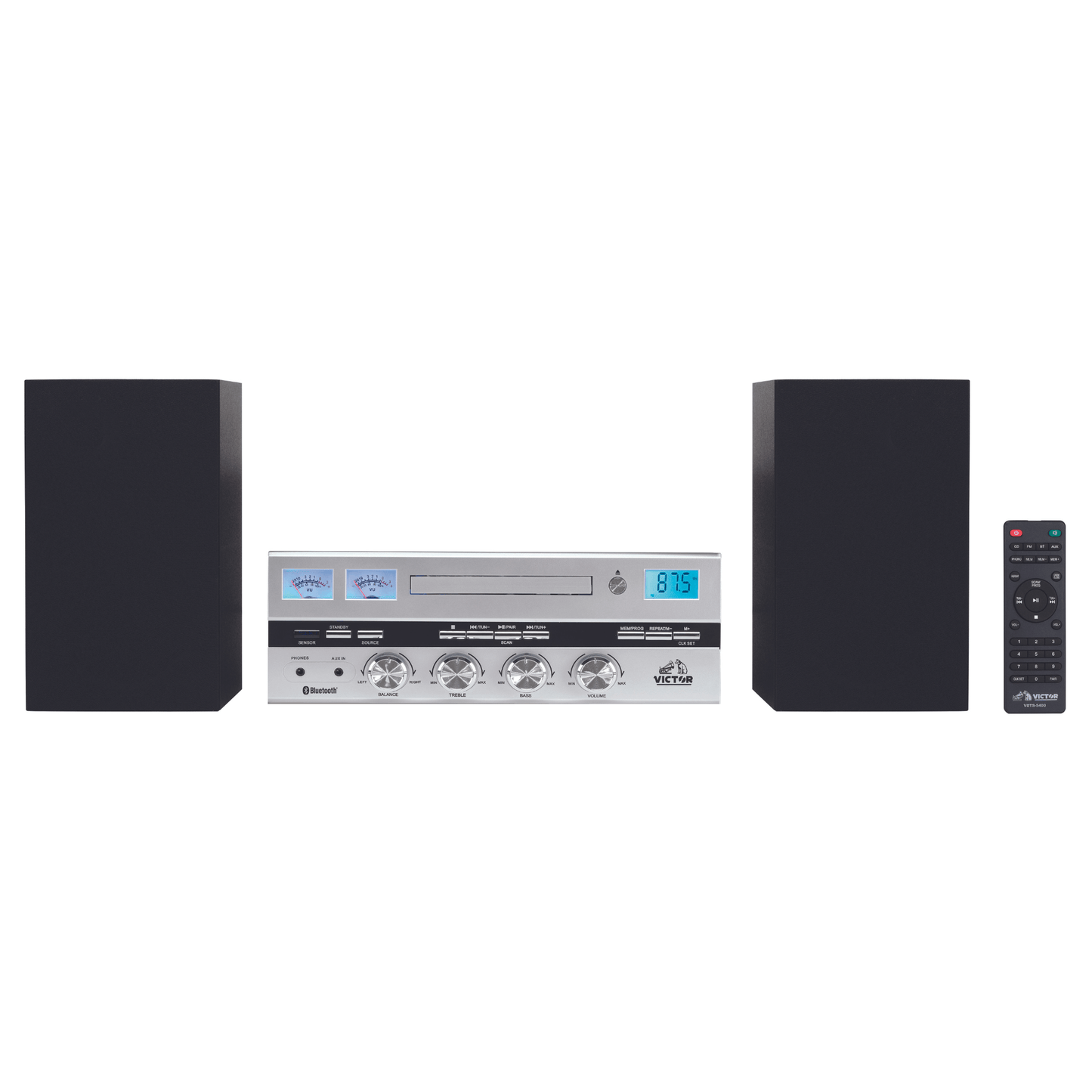 Victor Milwaukee II Desktop Bluetooth CD Stereo System by Jupiter Gear Home