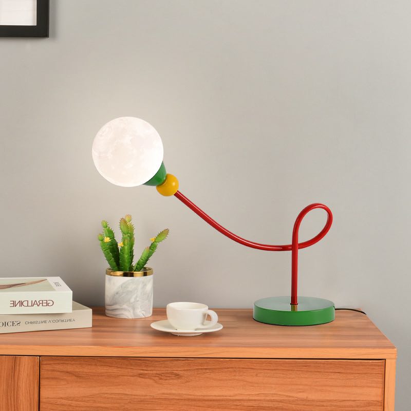 Dimmable Memphis Moon Table Lamp - Full Spectrum Eye Protection Decorative Desk Lamp by INSPECIAL HOME