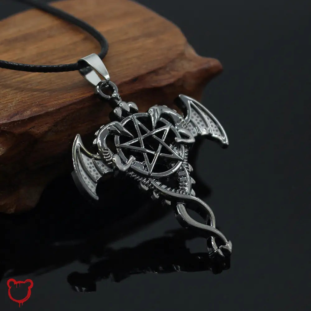 "Dragon Pentagram Pendant Necklace" by The Cursed Closet