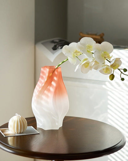 Dreamy Gradient Wavy Vase - Handcrafted Decorative Glass Vase for Contemporary Home by INSPECIAL HOME