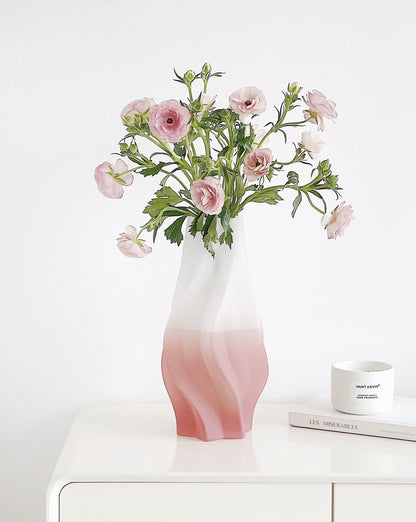 Dreamy Gradient Wavy Vase - Handcrafted Decorative Glass Vase for Contemporary Home by INSPECIAL HOME