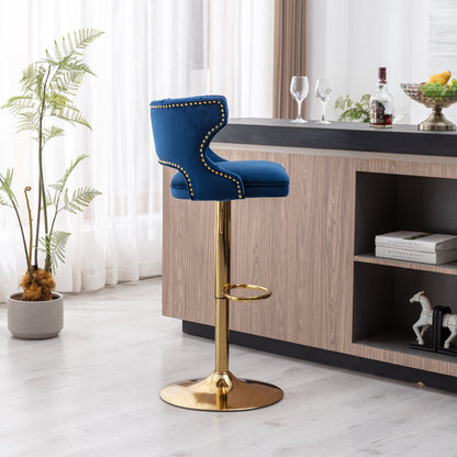 Set of 2 Modern Fashionable Velvet Bar Stools by Blak Hom