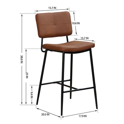 Set of 2 Heavy-Duty Steel Frame Bar Stools by Blak Hom